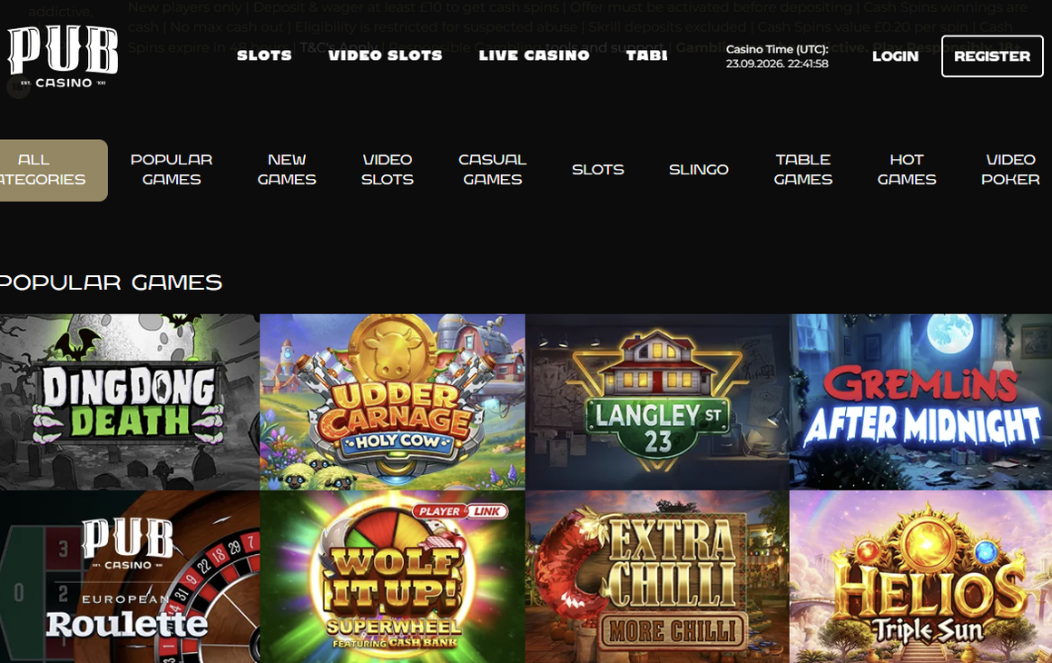 Pub Casino review and games