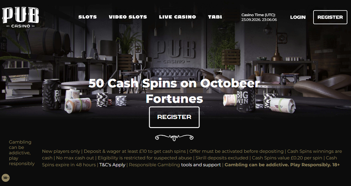 Pub casino welcome offer and promo code