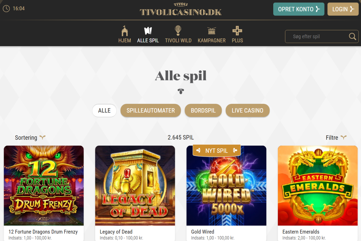 Bedst store online casinoer i Danmark - Tivoli Casino