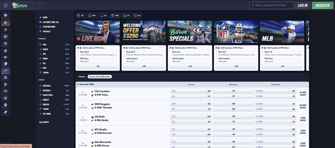 Betinia NJ Sportsbook