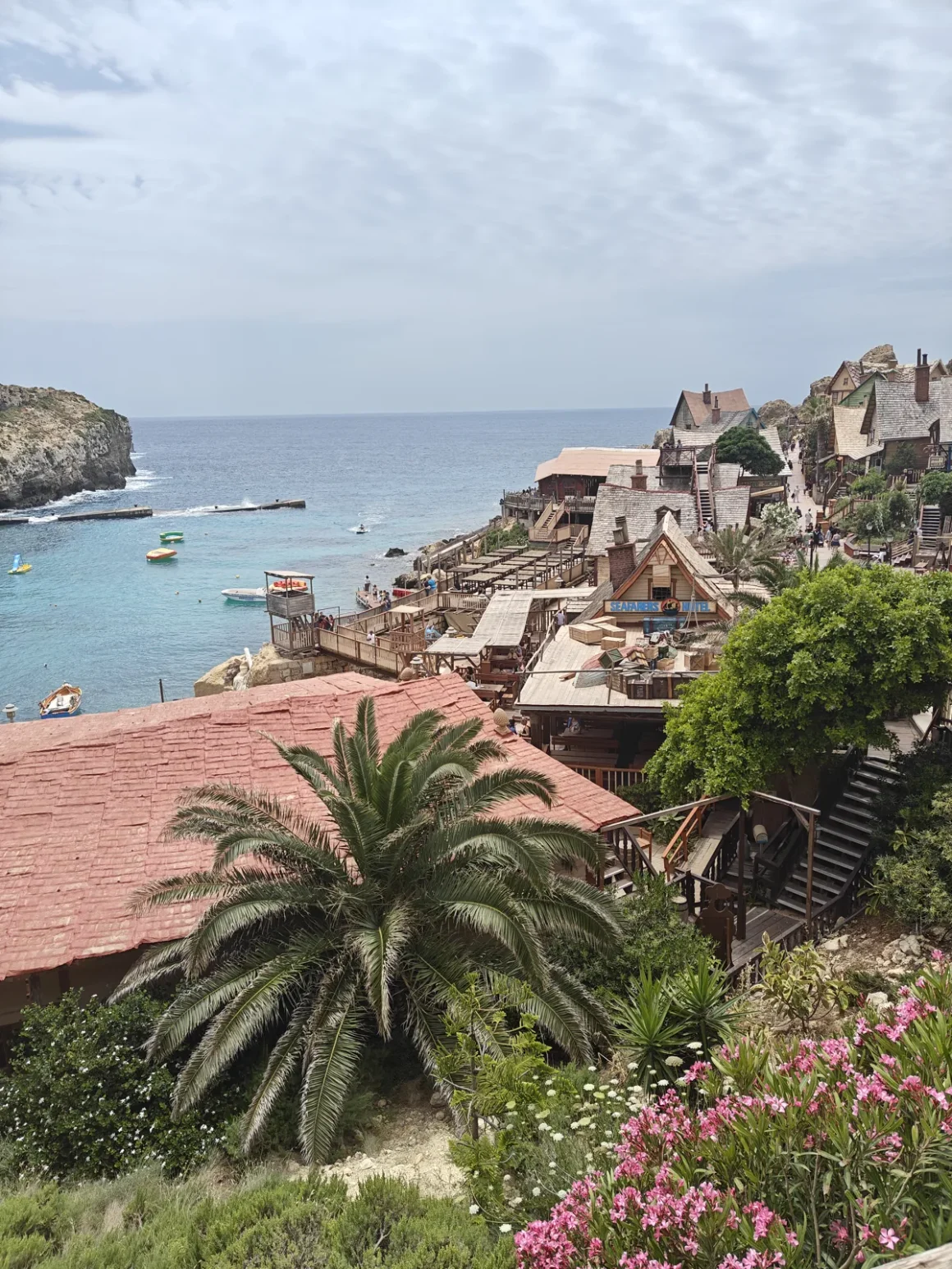 Popeye Village film set above Anchor Bay in Malta